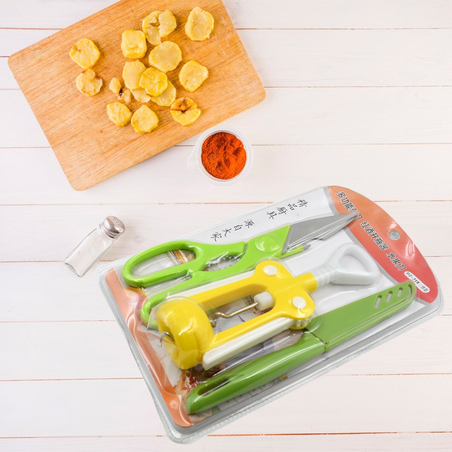 9142 Multifunction Kitchen Tools Stainless Steel and Plastic Kitchen Knife and Scissor Ideal Accessory Set for Kitchen 9142 Multifunction Kitchen Tools Stainless Steel and Plastic Kitchen Knife and Scissor Ideal Accessory Set for Kitchen